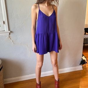 Michelle Mason Deep Purple Silk Romper